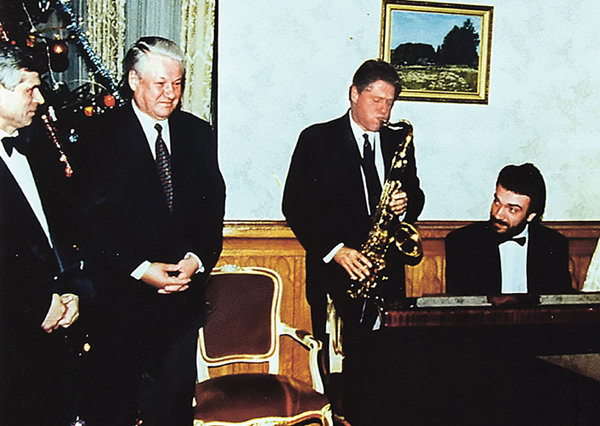 Сергей Жилин с президентом США Биллом Клинтоном и первым президентом РФ Борисом Ельциным
